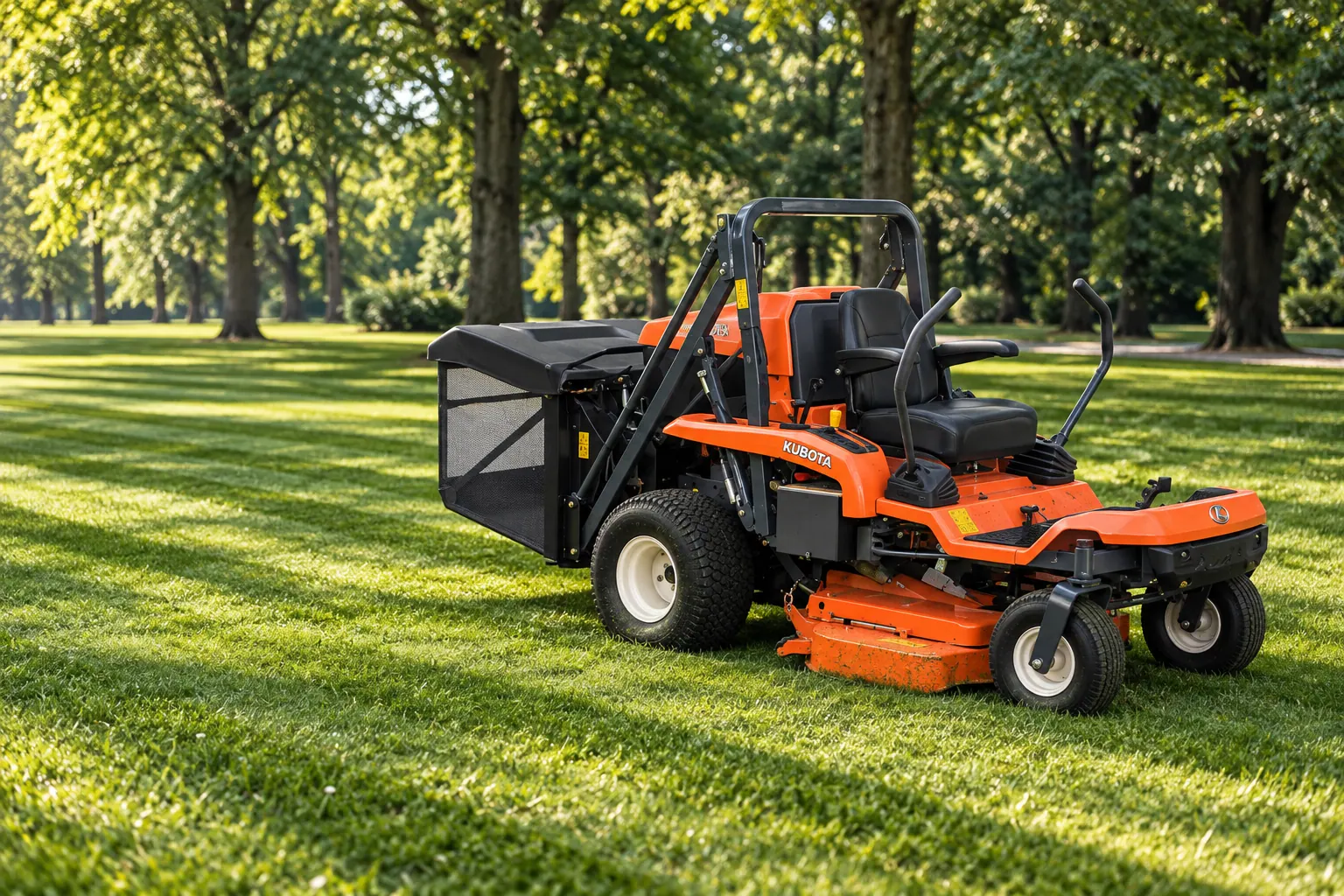 Kubota GZD serija, nultookretna kosilica sa skupljačem trave u parku
