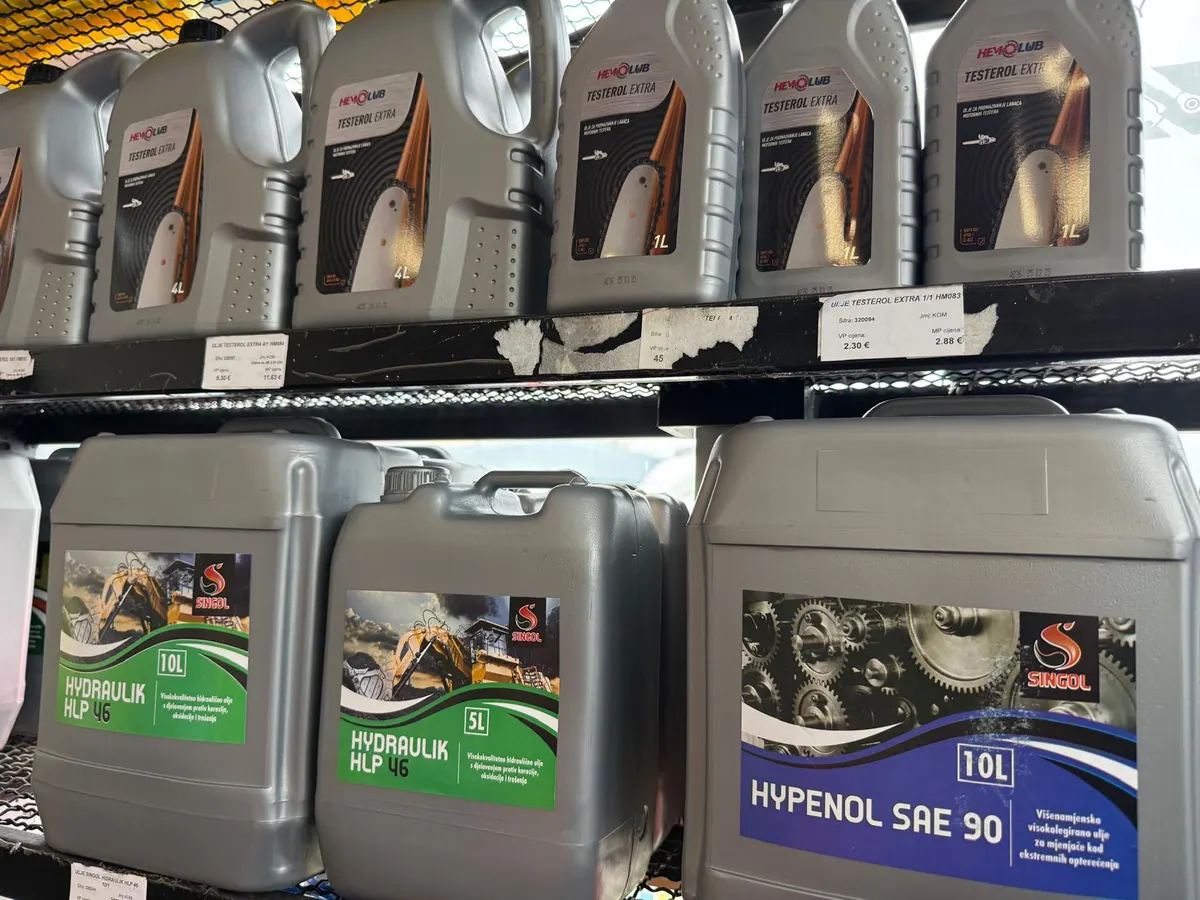 Transmission and hydraulic oils in canisters