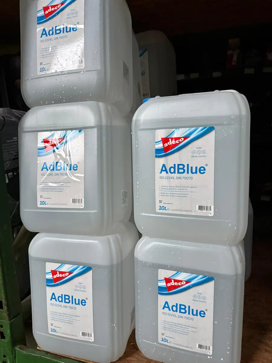 AdBlue in canisters on a shelf